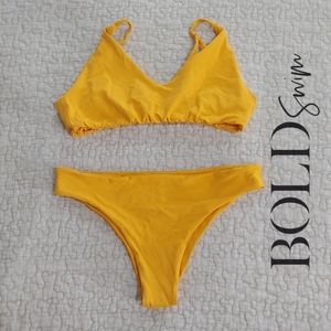 Bold Swim Bralette Bikini, Women's Size Small, Neon Orange